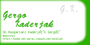 gergo kaderjak business card